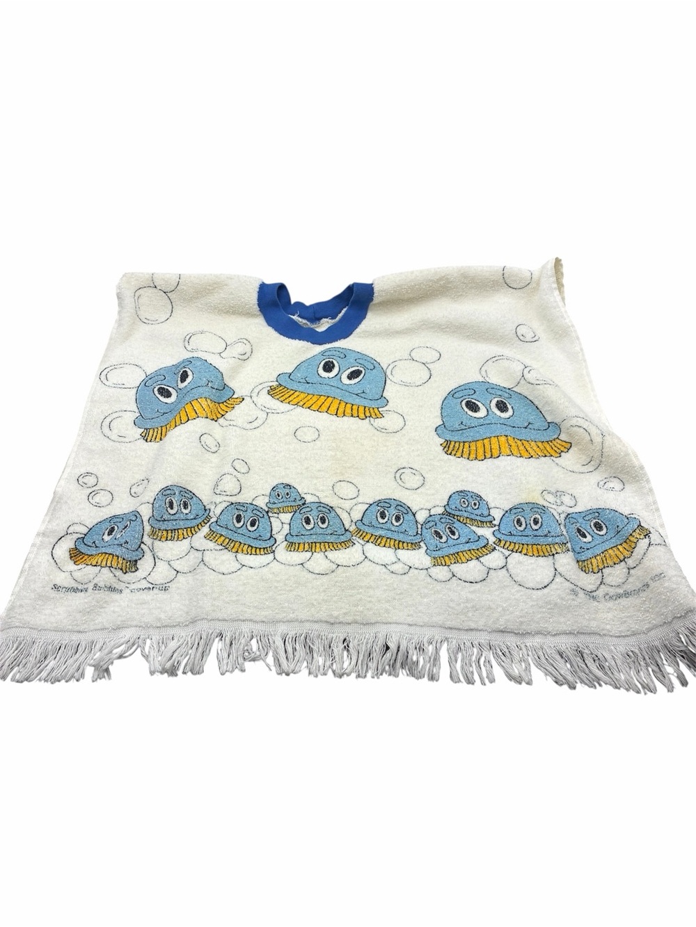 Vintage 1992 Rare Scrubbing Bubbles Kids Terry Cloth Bath Poncho Cover-Up USA
